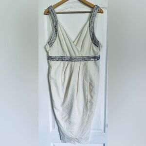 TFNC Cream Mini Dress with Silver Detailing